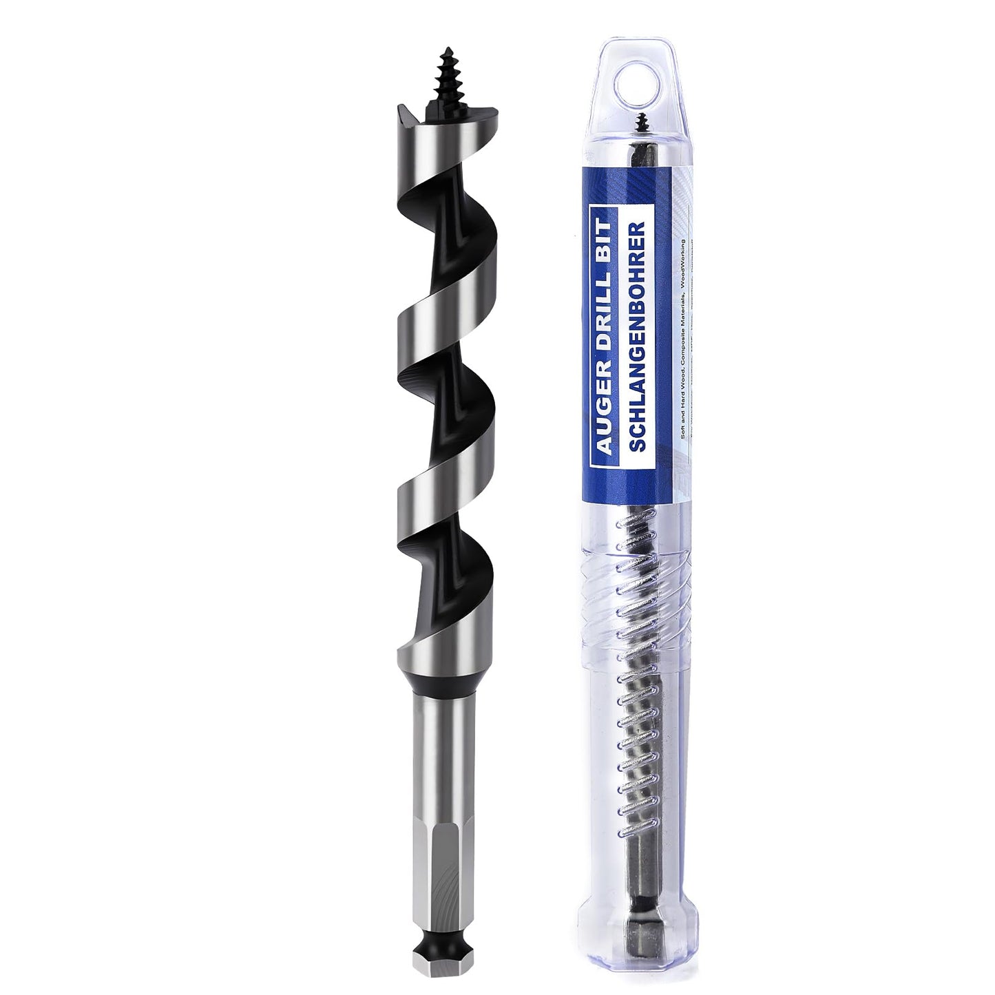 3 Pack 3/8 inch X 9 inch Auger Bit for Wood, 10x230mm Hex Long Auger Drill Bit for Wood, Hard Wood,Ship, Composite Materials, Drywall and DIY Projects