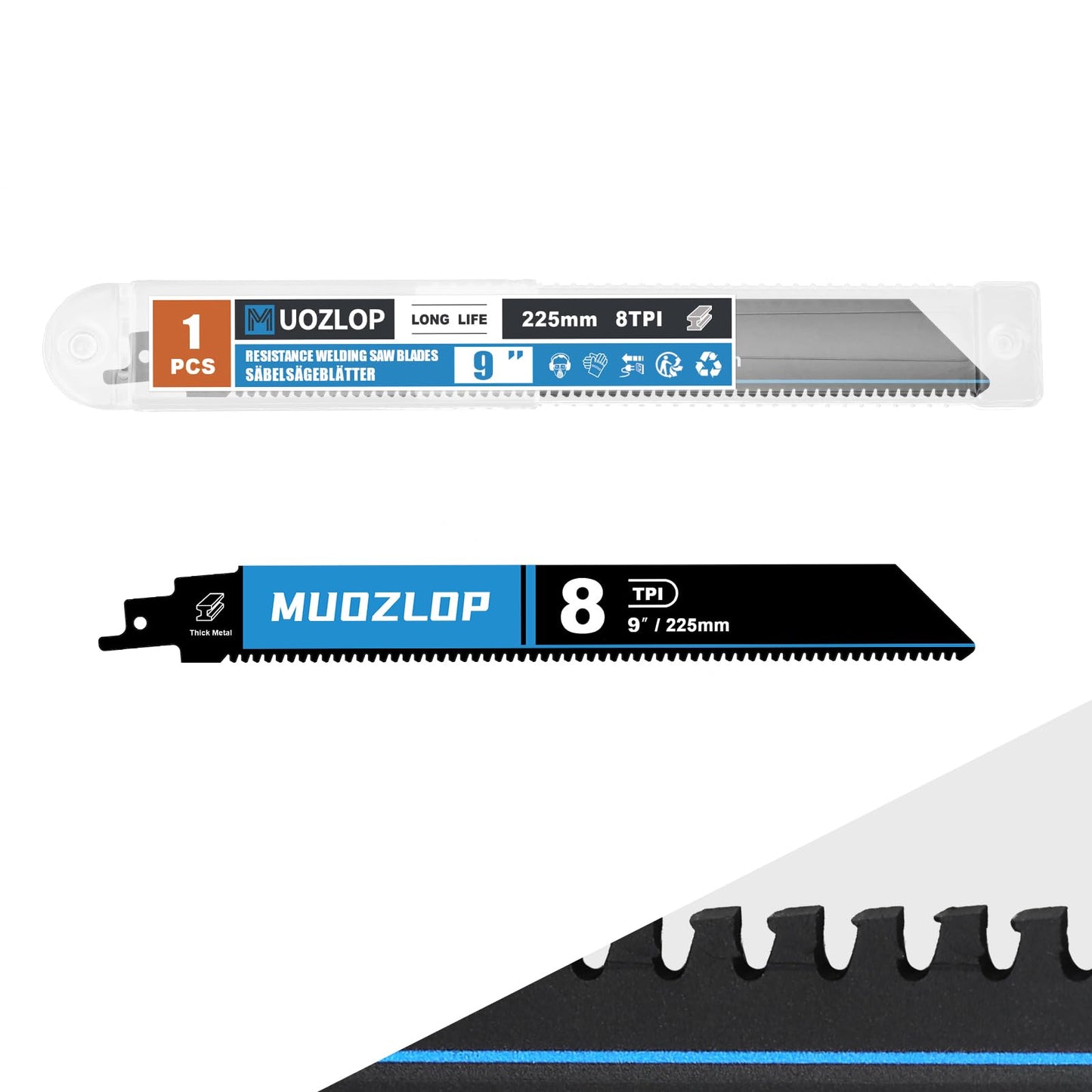 2 Pack 12 inch Reciprocating Saw Blades Set，3 TPI High Carbon Saw Blades for Wood Cutting ，Saw Blades with Organizer Case (2, 3T/12inch)