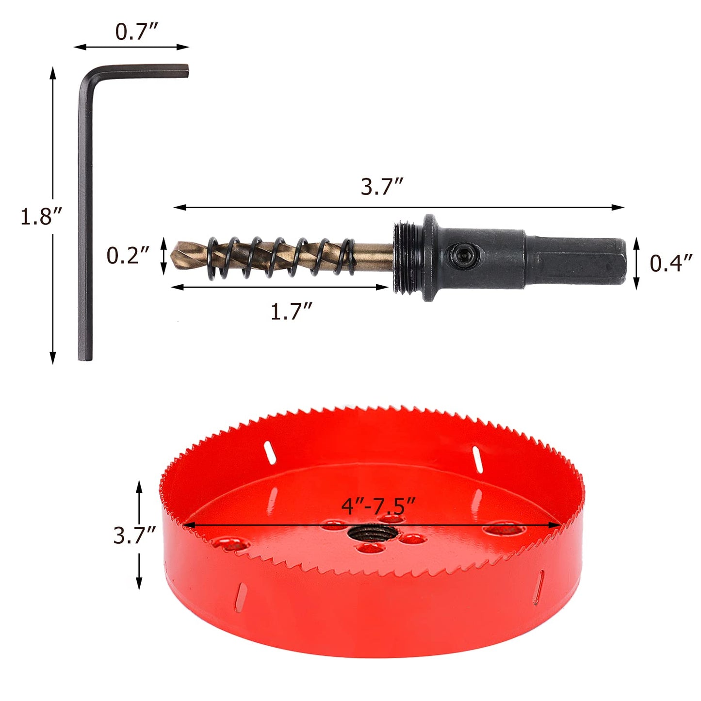 5,5 Zoll Bi-Metall Lochsäge HSS Lochschneider Hochleistung zum Bohren von Holz, Kunststoff, Sperrholz, Deckenplatten, dünnem Metall (140 mm)