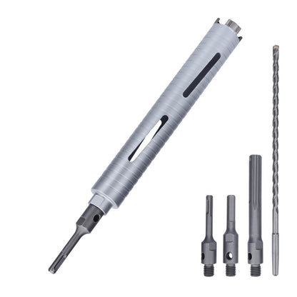 76 mm Diamant-Trockenbohrkrone, 254 mm Bohrtiefe, 5/8"-11 Gewinde Kernbohrer für Beton Mauerwerk Ziegelstein, inklusive 3 Adapter SDS Plus, SDS Max und Sechskant (76 mm)