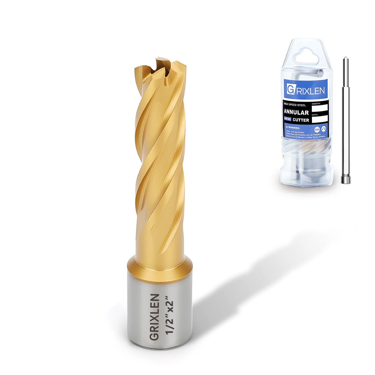 21/32"x1" HSS Annular Cutter，Titanium Coating，Weldon Shank，Diameter 21/32"，Cutting Depth 1"