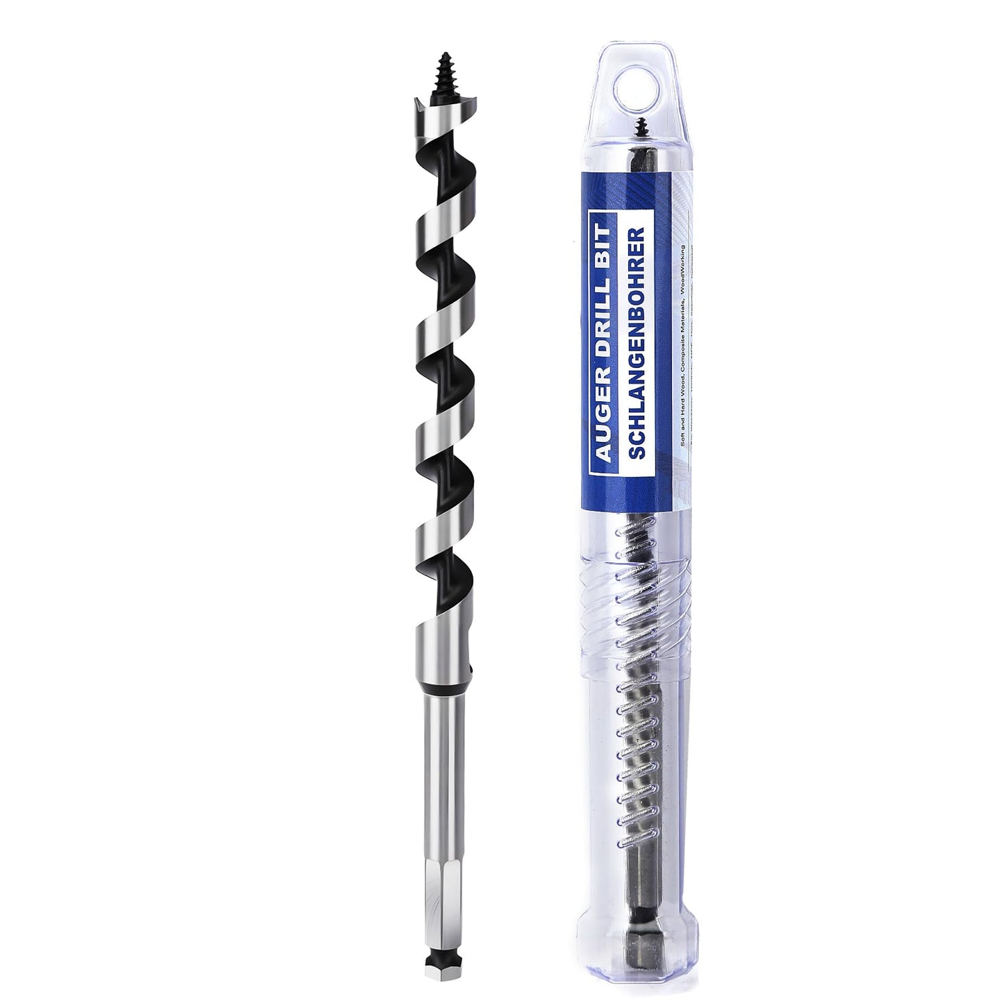 3 Pack 3/8 inch X 9 inch Auger Bit for Wood, 10x230mm Hex Long Auger Drill Bit for Wood, Hard Wood,Ship, Composite Materials, Drywall and DIY Projects