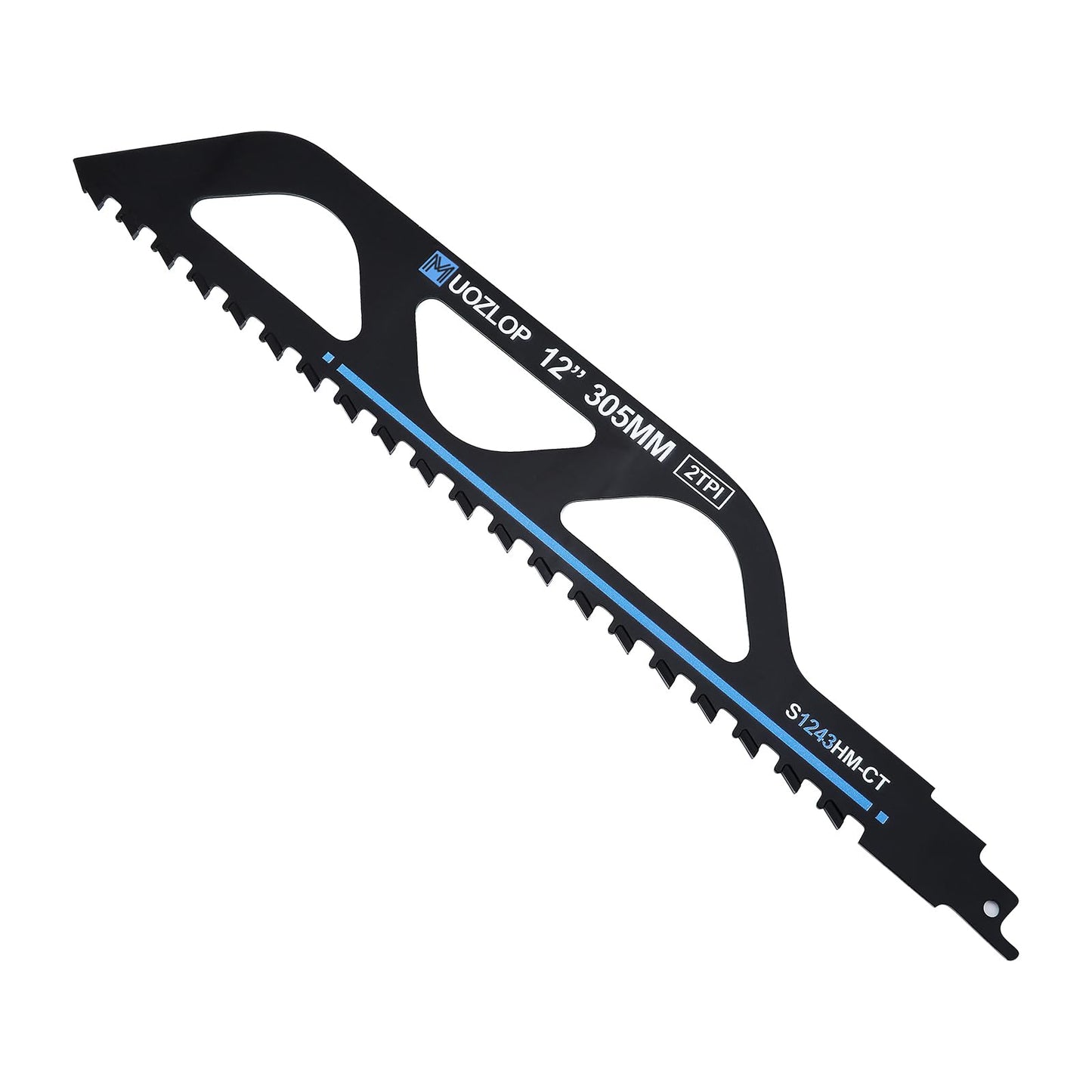 12 inch Masonry Reciprocating Saw Blades,2TPI Carbide Blade Strong teeths for Cutting Brick, Cement, Porous Concrete，3 Pack (3, 12 inch)