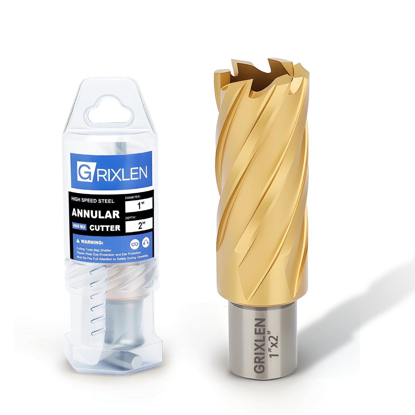 21/32"x1" HSS Annular Cutter，Titanium Coating，Weldon Shank，Diameter 21/32"，Cutting Depth 1"