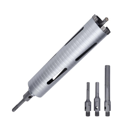 76 mm Diamant-Trockenbohrkrone, 254 mm Bohrtiefe, 5/8"-11 Gewinde Kernbohrer für Beton Mauerwerk Ziegelstein, inklusive 3 Adapter SDS Plus, SDS Max und Sechskant (76 mm)