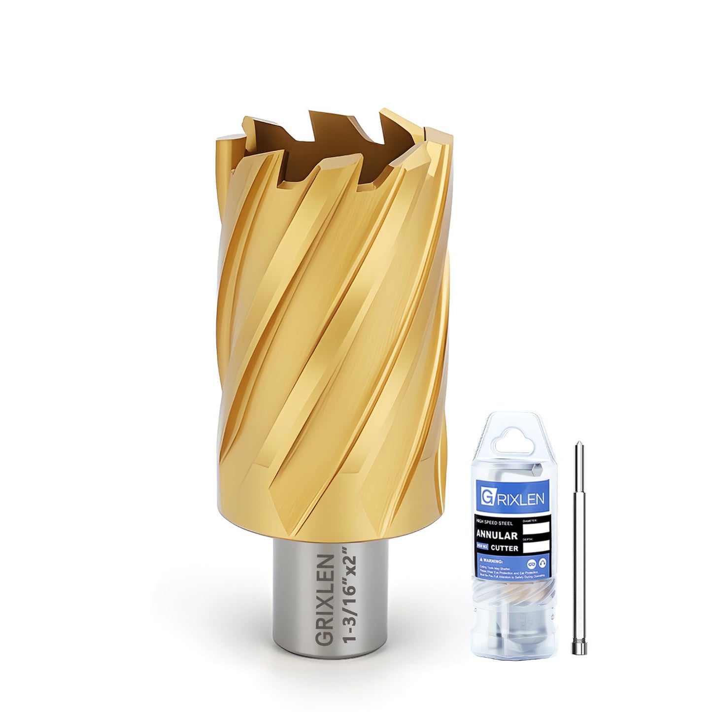 21/32"x1" HSS Annular Cutter，Titanium Coating，Weldon Shank，Diameter 21/32"，Cutting Depth 1"