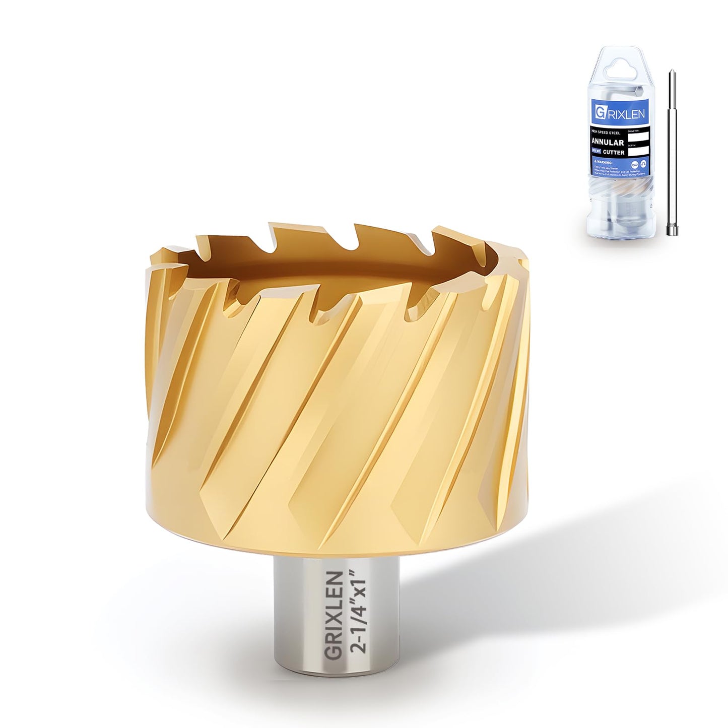 21/32"x1" HSS Annular Cutter，Titanium Coating，Weldon Shank，Diameter 21/32"，Cutting Depth 1"