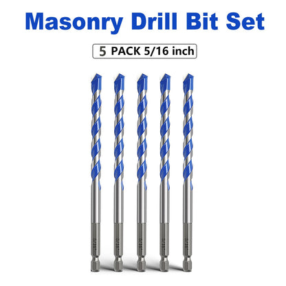 5er-Pack 3,2 mm Mauerwerksbohrer-Set, Betonbohrer-Set mit Sechskantschaft, Hartmetallbohrer für Beton, Zement, Fliesen, Ziegel, Kunststoff und Keramik (3,2 mm (5 Stück))