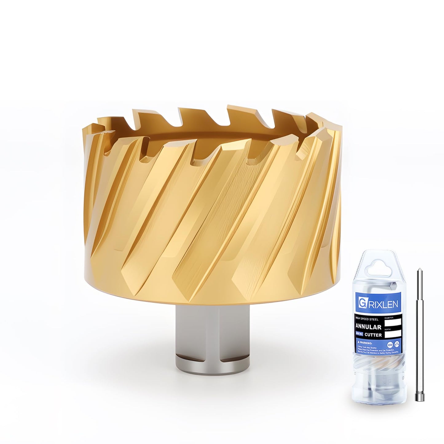 21/32"x1" HSS Annular Cutter，Titanium Coating，Weldon Shank，Diameter 21/32"，Cutting Depth 1"