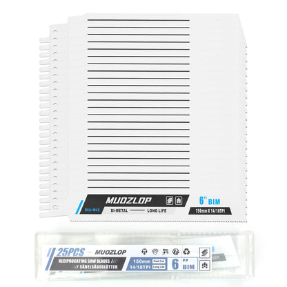 5er-Pack 9-Zoll-Säbelsägeblätter-Set, 6TPI-Sägeblätter aus Kohlenstoffstahl, Holzsägeblätter mit Organizer-Box (5, 6TPI/9 Zoll)