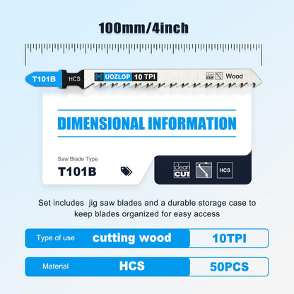 MUOZLOP 20tlg. Stichsägeblätter, 21TPI Stichsägeblätter mit Aufbewahrungsbox, T-Schaft Stichsägeblätter zum Metallschneiden (20tlg. T118A)