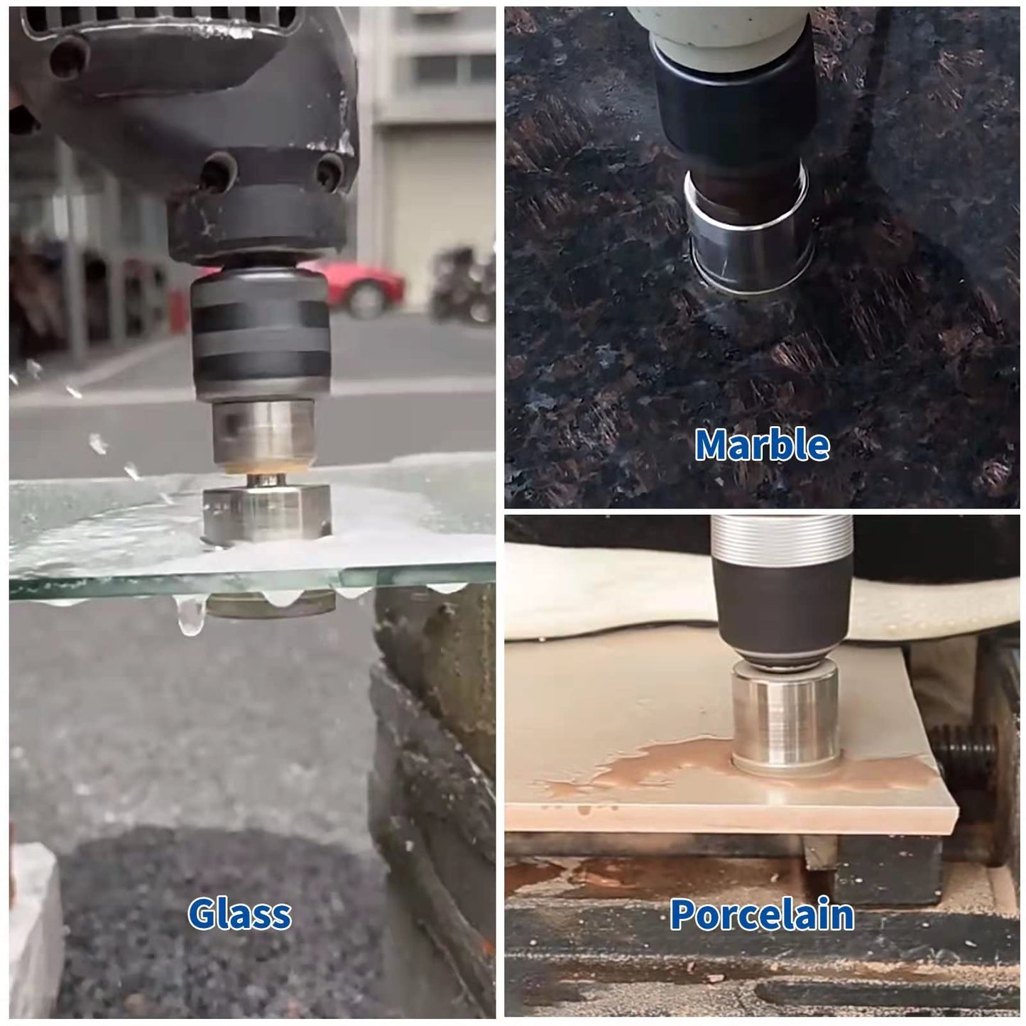 4-1/8"(105mm) Diamond Hole Saw, Glass Hole Saw with Guiding Drill Bit for Glass Ceramic Marble Porcelain Tile Granite Quartz Gemstone
