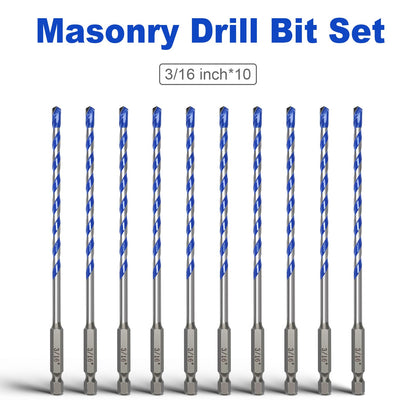 5er-Pack 3,2 mm Mauerwerksbohrer-Set, Betonbohrer-Set mit Sechskantschaft, Hartmetallbohrer für Beton, Zement, Fliesen, Ziegel, Kunststoff und Keramik (3,2 mm (5 Stück))