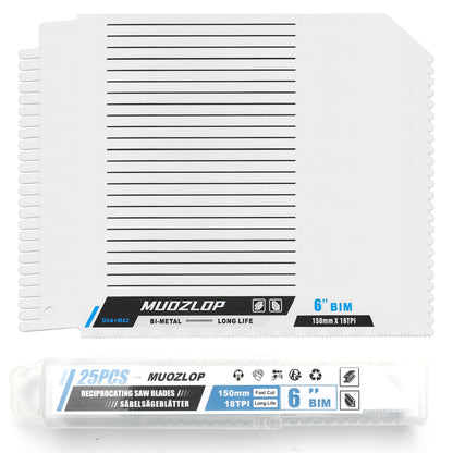 5er-Pack 9-Zoll-Säbelsägeblätter-Set, 6TPI-Sägeblätter aus Kohlenstoffstahl, Holzsägeblätter mit Organizer-Box (5, 6TPI/9 Zoll)