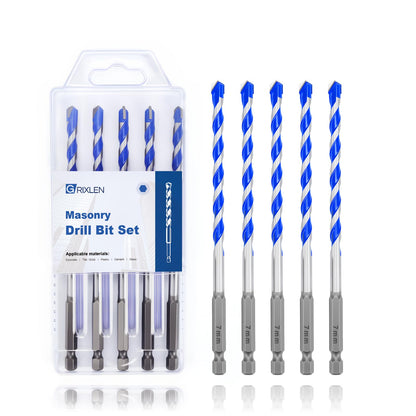 5er-Pack 5/32" Mauerbohrer-Set, Betonbohrer-Set, Betonbohrer für Beton, Fliesen, Ziegel, Zement, Glas (Sechskantschaft, 5/32 Zoll (5er-Pack))