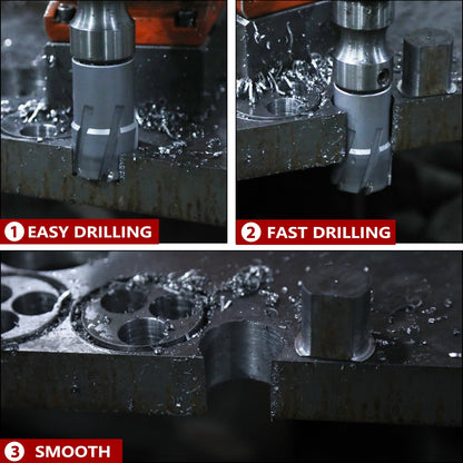 3" x 1-3/8" Hohlbohrer mit Weldon-Schaft, 75mm Hartmetall-Hohlbohrer für Edelstahl, Eisen (1-3/8" Schnitttiefe, 3" (75mm) Durchmesser)