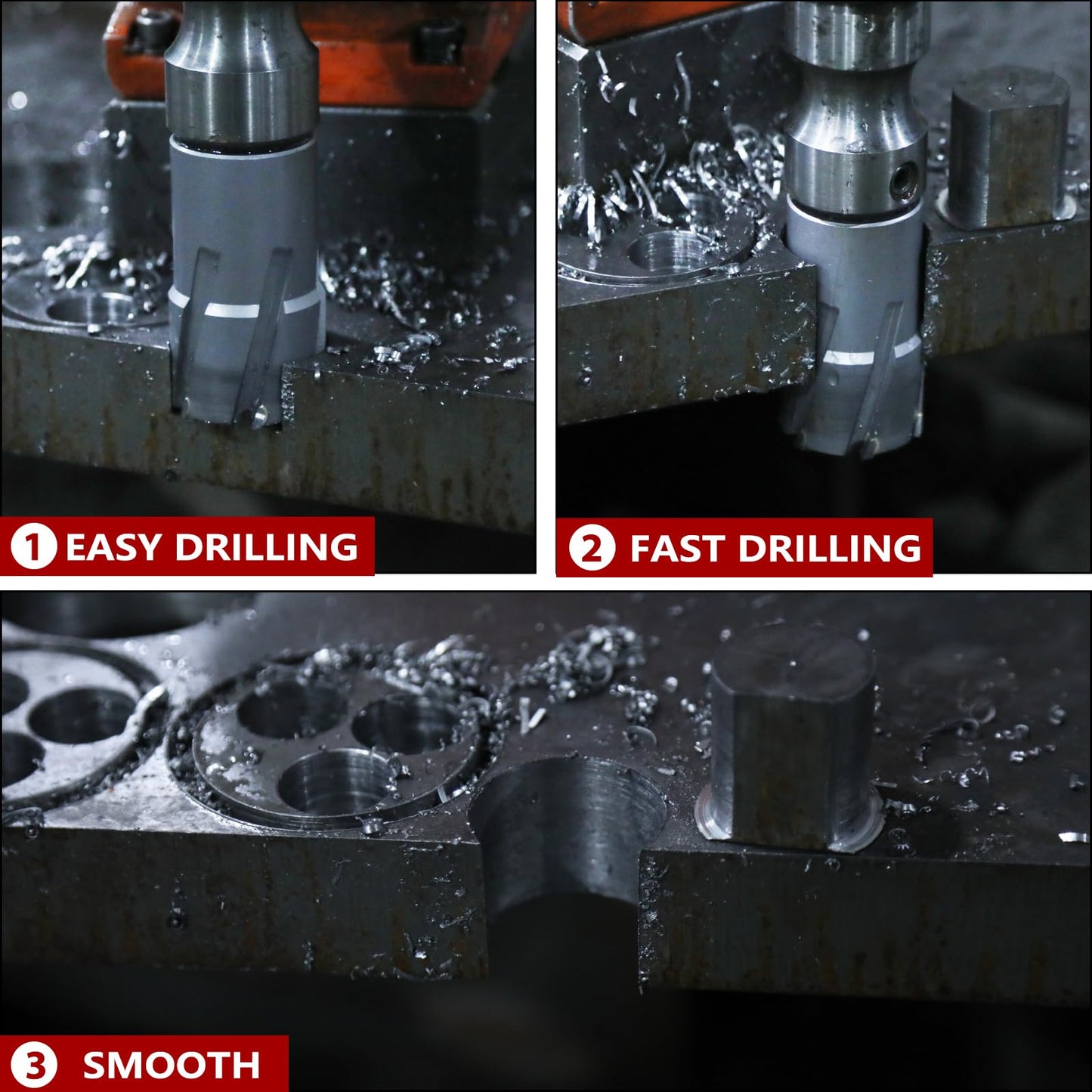 3" x 1-3/8" Annular Cutter with Weldon Shank,75mm Carbide Tip Annular Drill Bit for Stainless Steel, Iron (1-3/8" Depth, 3" (75mm) Diameter)