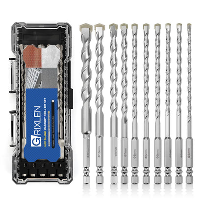 3er-Pack 1/4"(6mm) Sechskantschaft Hammerbohrer Steinbohrer, 110mm Länge Steinbohrer für Beton, Zement, Ziegel, Stein (3 Stück, 1/4" x 4.3" (6x110mm))