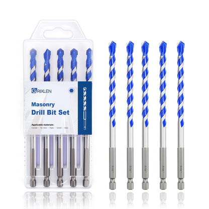 5er-Pack 5/32" Mauerbohrer-Set, Betonbohrer-Set, Betonbohrer für Beton, Fliesen, Ziegel, Zement, Glas (Sechskantschaft, 5/32 Zoll (5er-Pack))