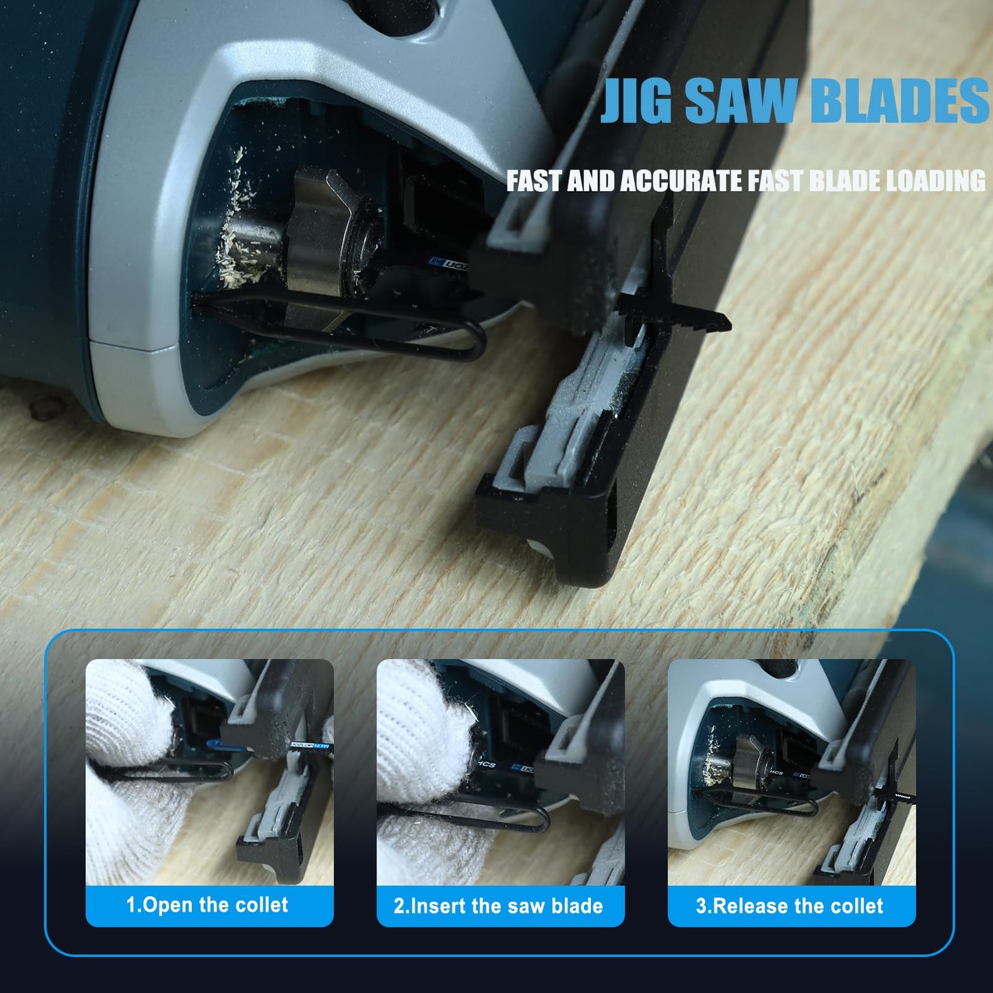 MUOZLOP20pcsT118A Jigsaw Blades，21TPI Jig Saw Blades with Storage Case,T-Shank jig Saw Blades for Metal Cutting (20pcsT118A)