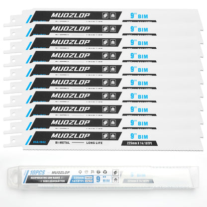 5er-Pack 9-Zoll-Säbelsägeblätter-Set, 6TPI-Sägeblätter aus Kohlenstoffstahl, Holzsägeblätter mit Organizer-Box (5, 6TPI/9 Zoll)