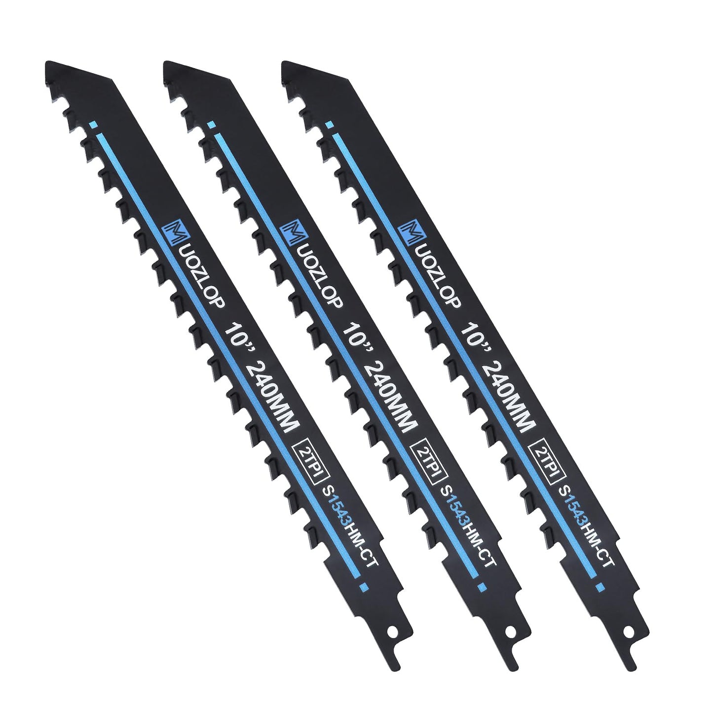 12 inch Masonry Reciprocating Saw Blades,2TPI Carbide Blade Strong teeths for Cutting Brick, Cement, Porous Concrete，3 Pack (3, 12 inch)