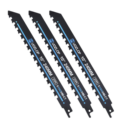 12 Zoll Mauerwerk-Säbelsägeblätter, 2ZpZ Hartmetallklinge, starke Zähne zum Schneiden von Ziegel, Zement, Porenbeton, 3er-Pack (3, 12 Zoll)