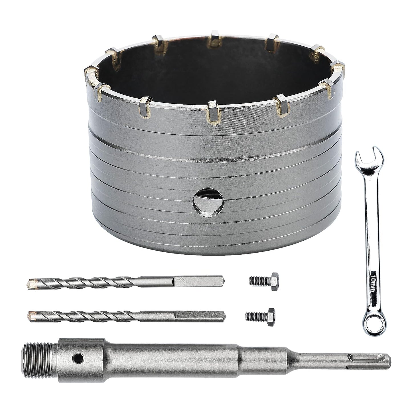3 inch / 75mm Concrete Hole Saw with SDS Plus Shank Connecting Rod, 6.3mm Tungsten Carbide Tip for Concrete Cement Brick Wall