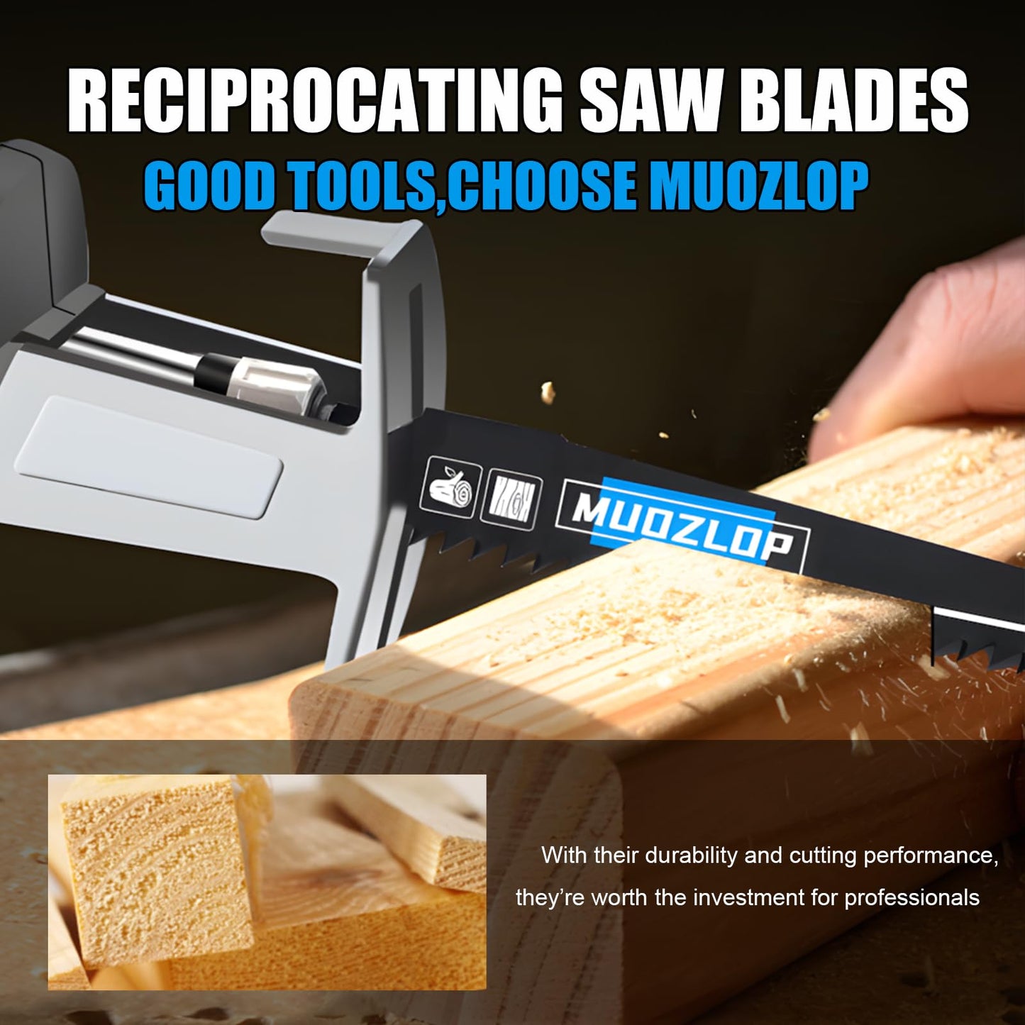 5 Pack 9 inch Reciprocating Saw Blades Set, 6TPI High Carbon Saw Blades, Woodcutting Saw Blades with Organizer Case (5, 6TPI/9 inch)
