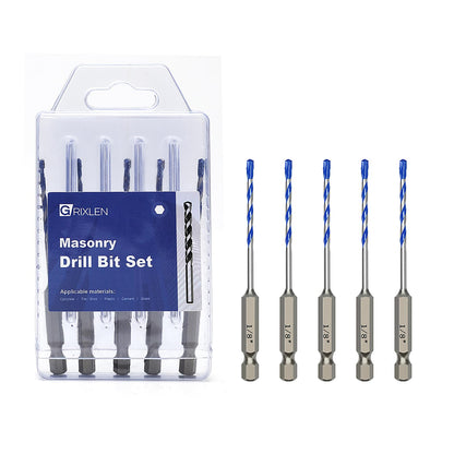 5er-Pack 3,2 mm Mauerwerksbohrer-Set, Betonbohrer-Set mit Sechskantschaft, Hartmetallbohrer für Beton, Zement, Fliesen, Ziegel, Kunststoff und Keramik (3,2 mm (5 Stück))