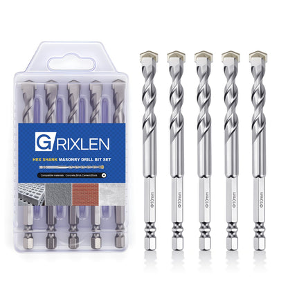 3er-Pack 1/4"(6mm) Sechskantschaft Hammerbohrer Steinbohrer, 110mm Länge Steinbohrer für Beton, Zement, Ziegel, Stein (3 Stück, 1/4" x 4.3" (6x110mm))