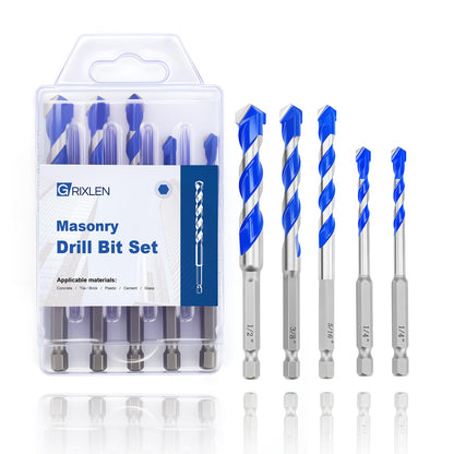 5er-Pack 5/32" Mauerbohrer-Set, Betonbohrer-Set, Betonbohrer für Beton, Fliesen, Ziegel, Zement, Glas (Sechskantschaft, 5/32 Zoll (5er-Pack))