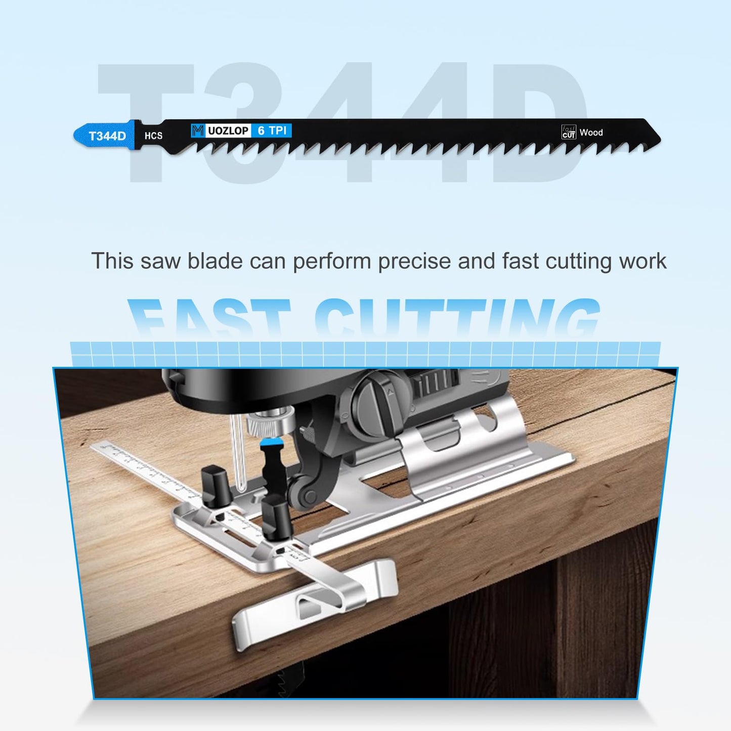 MUOZLOP20pcsT118A Jigsaw Blades，21TPI Jig Saw Blades with Storage Case,T-Shank jig Saw Blades for Metal Cutting (20pcsT118A)