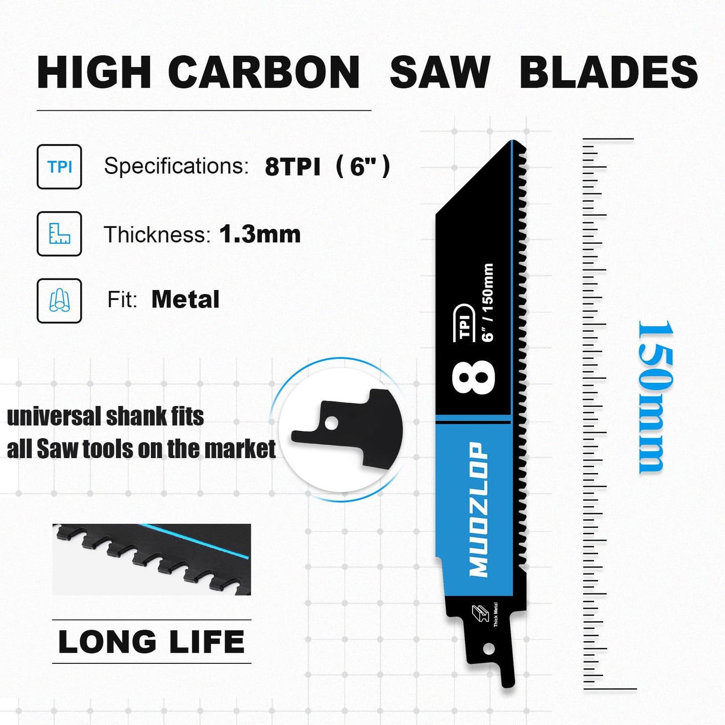 2 Pack 12 inch Reciprocating Saw Blades Set，3 TPI High Carbon Saw Blades for Wood Cutting ，Saw Blades with Organizer Case (2, 3T/12inch)