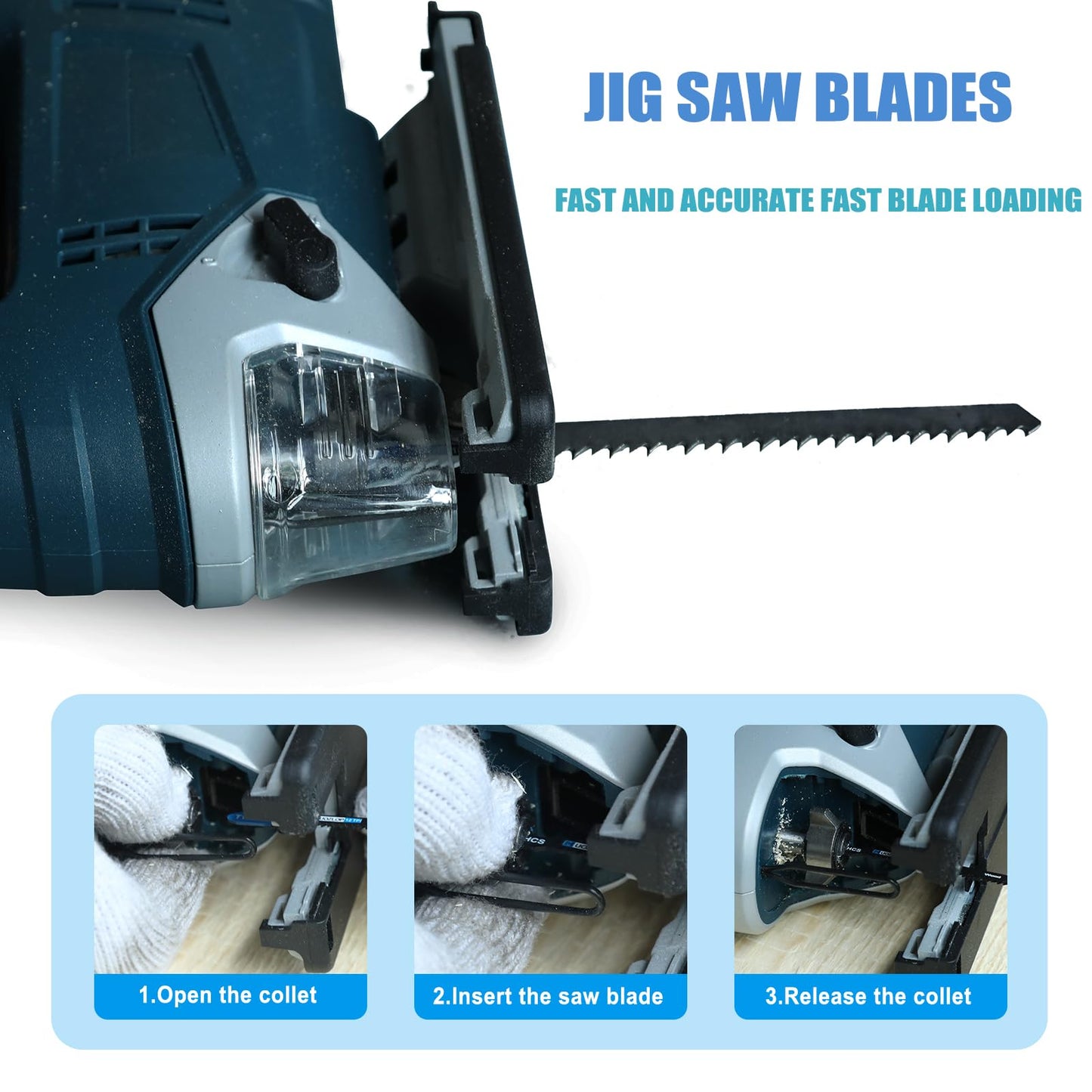 MUOZLOP20pcsT118A Jigsaw Blades，21TPI Jig Saw Blades with Storage Case,T-Shank jig Saw Blades for Metal Cutting (20pcsT118A)
