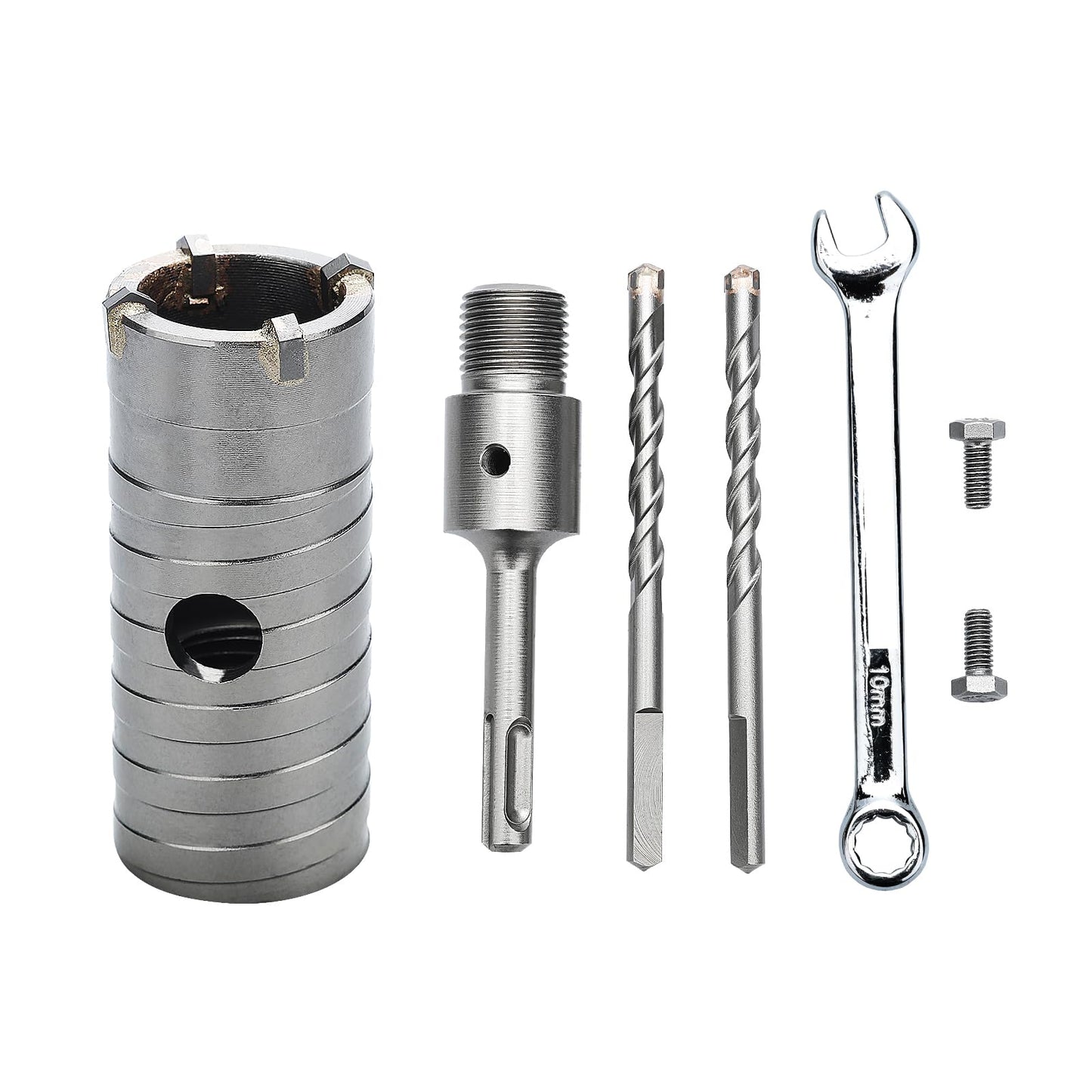 3 inch / 75mm Concrete Hole Saw with SDS Plus Shank Connecting Rod, 6.3mm Tungsten Carbide Tip for Concrete Cement Brick Wall
