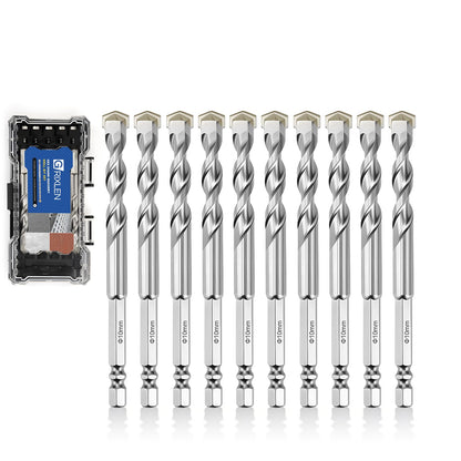 3er-Pack 1/4"(6mm) Sechskantschaft Hammerbohrer Steinbohrer, 110mm Länge Steinbohrer für Beton, Zement, Ziegel, Stein (3 Stück, 1/4" x 4.3" (6x110mm))