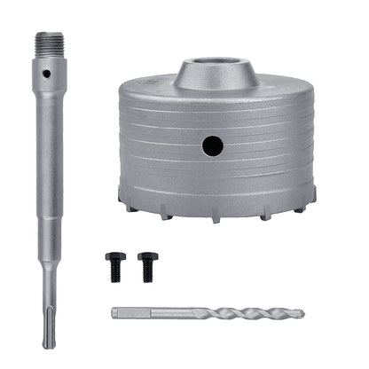 4 Zoll / 102 mm Betonlochsäge mit 220 mm SDS Plus Schaft Pleuelstange, GUICGOC Wolframkarbidzähne Zementlochsäge für Zement, Ziegel, Beton, Steinwände (4 Zoll / 102 mm)