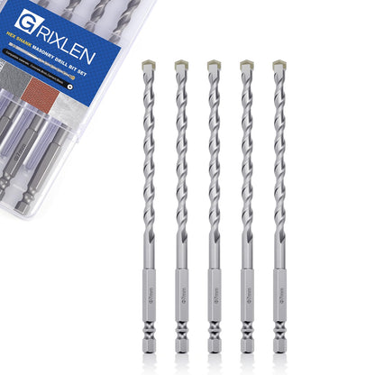 3er-Pack 1/4"(6mm) Sechskantschaft Hammerbohrer Steinbohrer, 110mm Länge Steinbohrer für Beton, Zement, Ziegel, Stein (3 Stück, 1/4" x 4.3" (6x110mm))