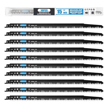 5er-Pack 9-Zoll-Säbelsägeblätter-Set, 6TPI-Sägeblätter aus Kohlenstoffstahl, Holzsägeblätter mit Organizer-Box (5, 6TPI/9 Zoll)
