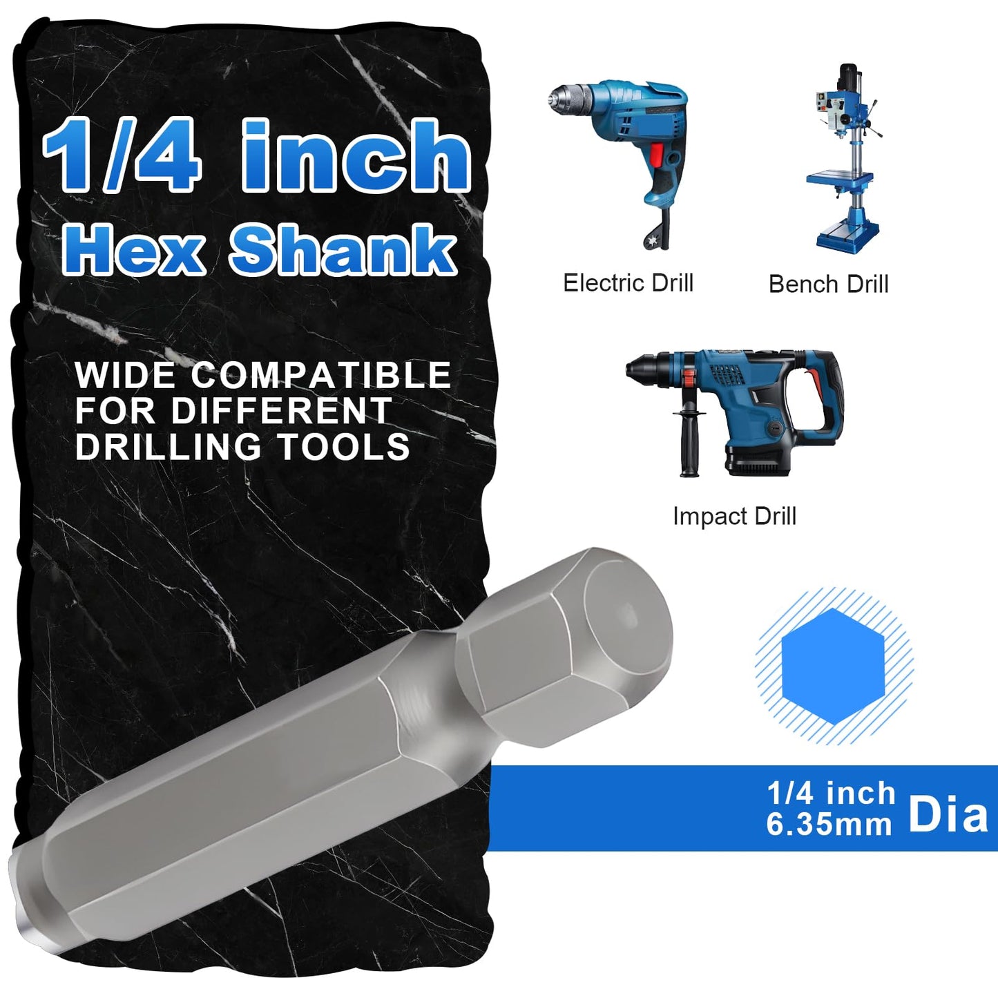 5 Pack 5/32" Masonry Drill Bit Set,Concrete Drill Bit Set,Concrete Drill Bits for Concrete, Tile,Brick, Cement,Glass (Hex Shank, 5/32 inch（ 5 Pack ）)