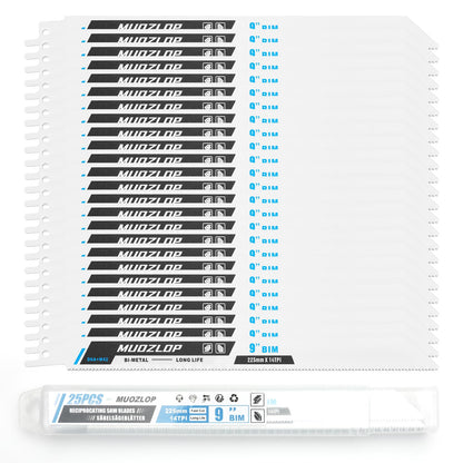 5er-Pack 9-Zoll-Säbelsägeblätter-Set, 6TPI-Sägeblätter aus Kohlenstoffstahl, Holzsägeblätter mit Organizer-Box (5, 6TPI/9 Zoll)