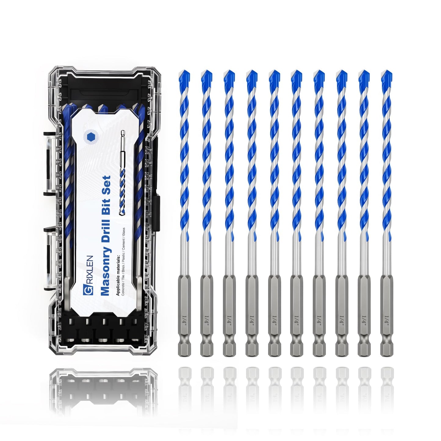 5 Pack 5/32" Masonry Drill Bit Set,Concrete Drill Bit Set,Concrete Drill Bits for Concrete, Tile,Brick, Cement,Glass (Hex Shank, 5/32 inch（ 5 Pack ）)