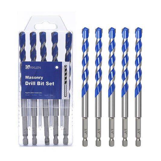 5 Pack 1/8 inch Masonry Drill Bit Set,Concrete Drill Bit Set with Hex Shank,Carbide Tip Drill Bits for Concrete, Cement, Tile,Brick, Plastic and Ceramic (1/8"（5 Pcs）)