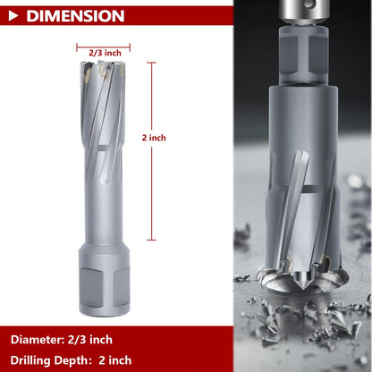 3" x 1-3/8" Hohlbohrer mit Weldon-Schaft, 75mm Hartmetall-Hohlbohrer für Edelstahl, Eisen (1-3/8" Schnitttiefe, 3" (75mm) Durchmesser)