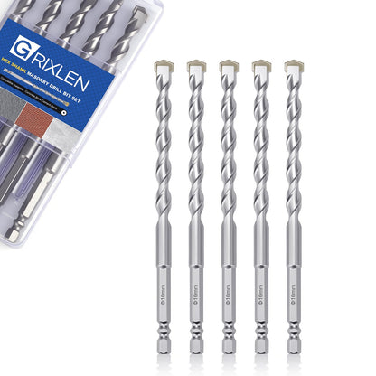 3er-Pack 1/4"(6mm) Sechskantschaft Hammerbohrer Steinbohrer, 110mm Länge Steinbohrer für Beton, Zement, Ziegel, Stein (3 Stück, 1/4" x 4.3" (6x110mm))
