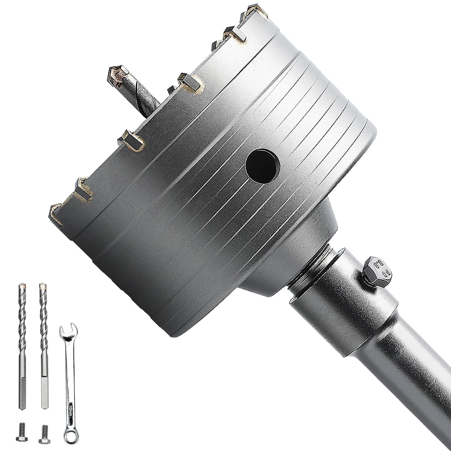 3 inch / 75mm Concrete Hole Saw with SDS Plus Shank Connecting Rod, 6.3mm Tungsten Carbide Tip for Concrete Cement Brick Wall