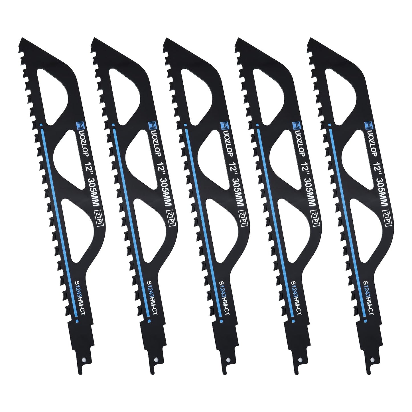 12 inch Masonry Reciprocating Saw Blades,2TPI Carbide Blade Strong teeths for Cutting Brick, Cement, Porous Concrete，3 Pack (3, 12 inch)