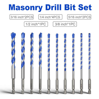 5er-Pack 3,2 mm Mauerwerksbohrer-Set, Betonbohrer-Set mit Sechskantschaft, Hartmetallbohrer für Beton, Zement, Fliesen, Ziegel, Kunststoff und Keramik (3,2 mm (5 Stück))