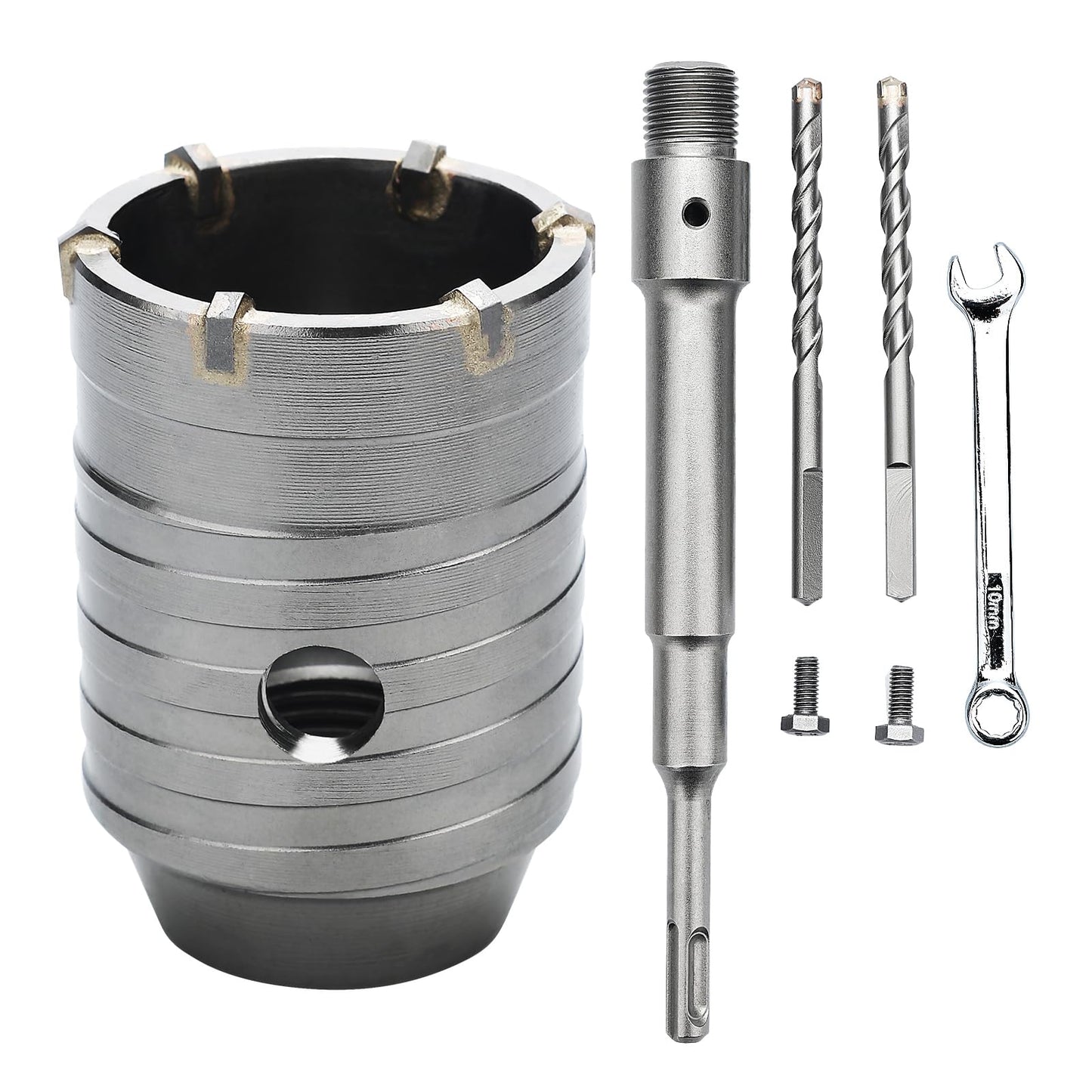 3 inch / 75mm Concrete Hole Saw with SDS Plus Shank Connecting Rod, 6.3mm Tungsten Carbide Tip for Concrete Cement Brick Wall